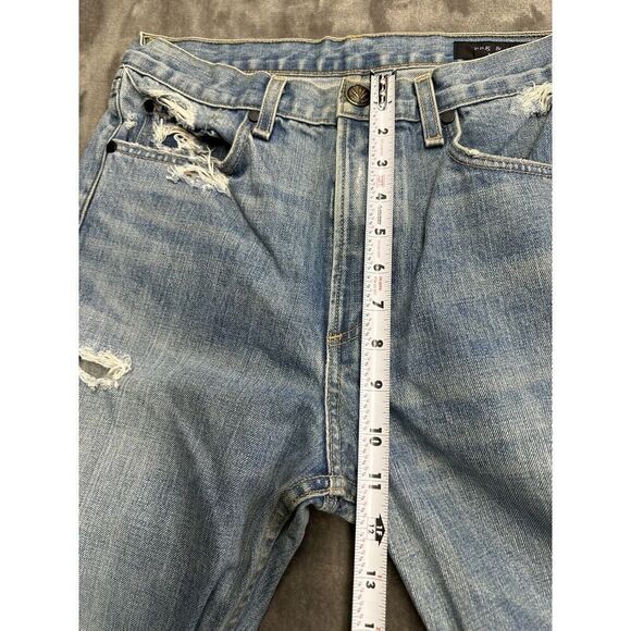 Rag & Bone Revolve Distressed Raw Hem High Rise Straight Shaker Jeans Size 29 - Picture 11 of 15